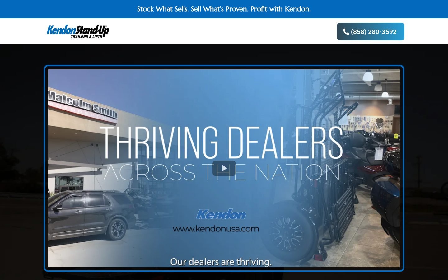 Kendon Dealers — Dealer / Motorcycle Trailer Product Website by Xenvo Digital